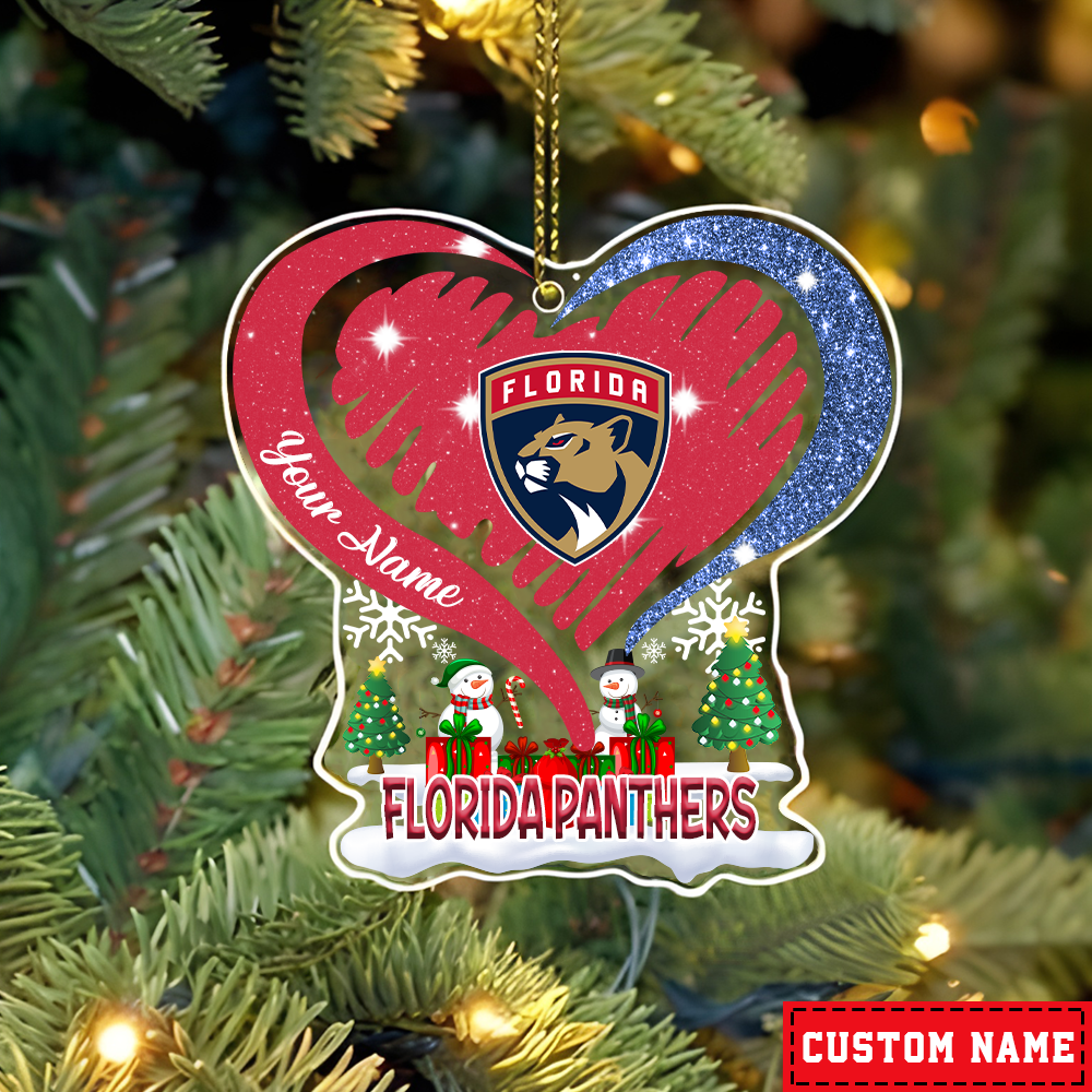 FINAL SALE - NEW CUSTOMIZED NHL01 FPT FLORIDA PANTHERS CHRISTMAS ACRYLIC ORNAMENT