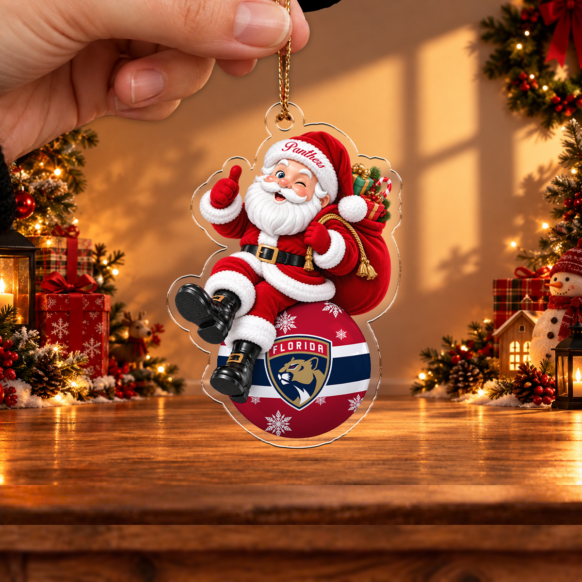 HOT DEAL - NEW CUSTOMIZED NHL01 FPT FLORIDA PANTHERS CHRISTMAS ACRYLIC ORNAMENT