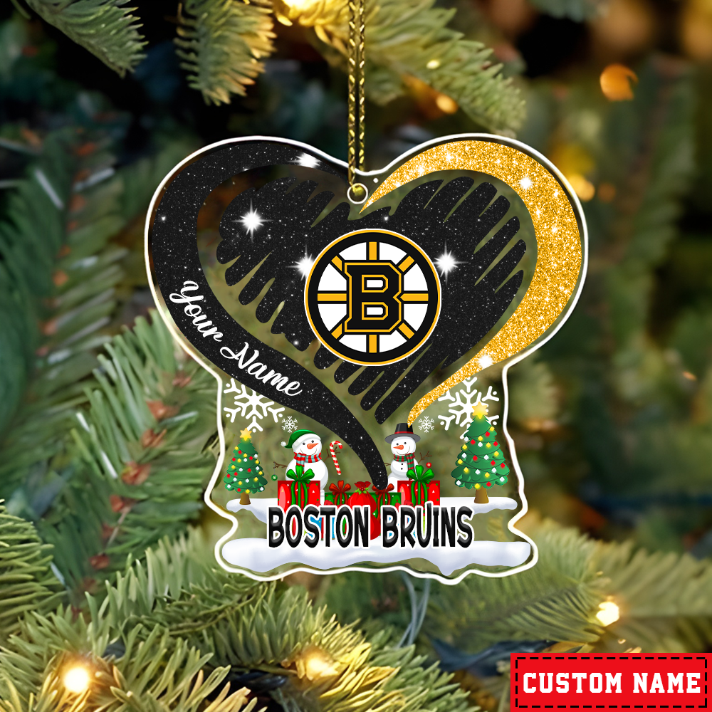 FINAL SALE - NEW CUSTOMIZED NHL02 BTB BOSTON BRUINS CHRISTMAS ACRYLIC ORNAMENT