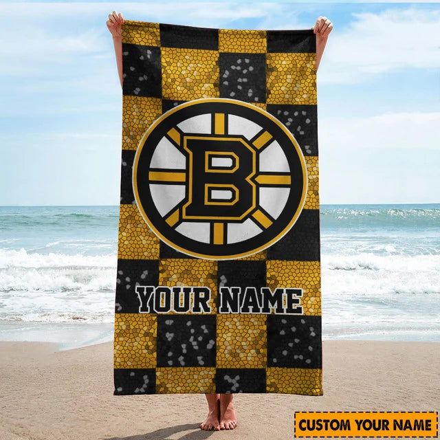 LIMITED EDITION - NEW CUSTOMIZED NHL02 BTB BOSTON BRUINS BEACH TOWEL FOR FAN