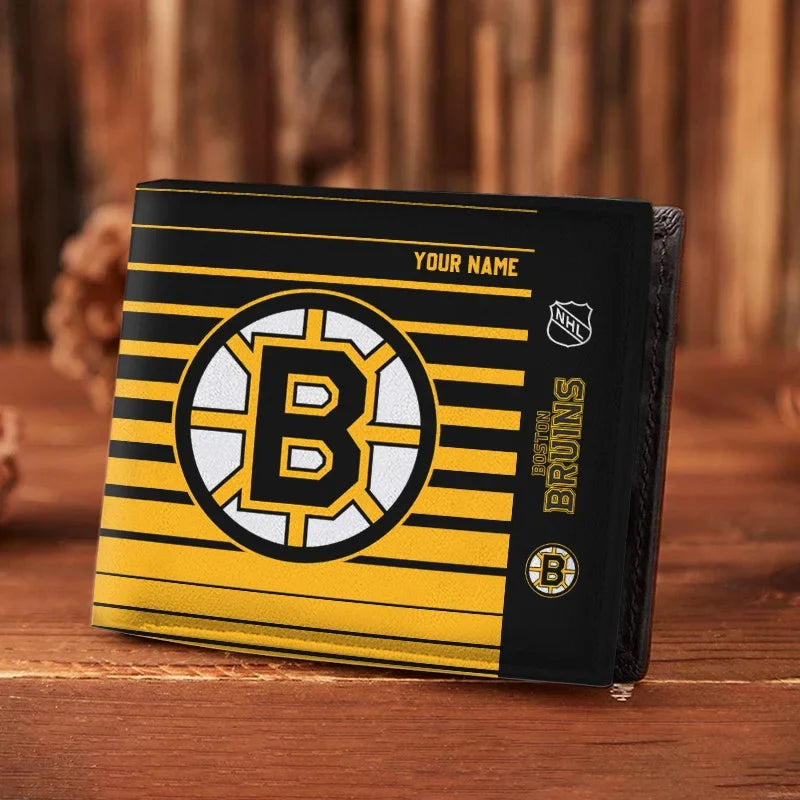 LIMITED EDITION - NEW CUSTOMIZED NHL02 BTB BOSTON BRUINS LEATHER WALLET