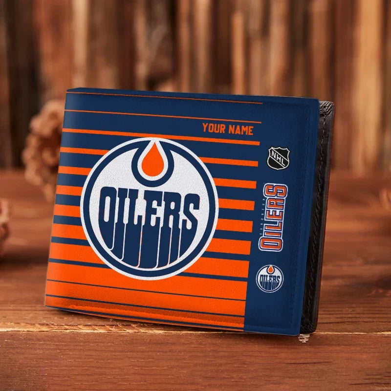 LIMITED EDITION - NEW CUSTOMIZED NHL03 EMO EDMONTON OILERS LEATHER WALLET