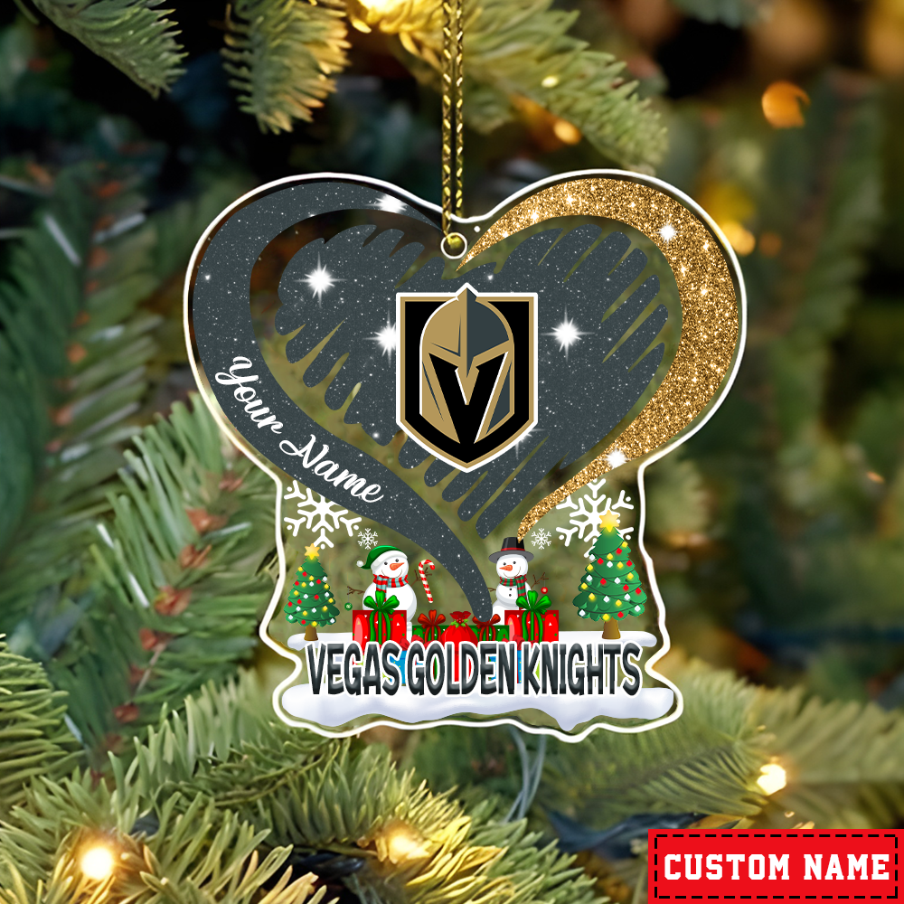 FINAL SALE - NEW CUSTOMIZED NHL04 VGK VEGAS GOLDEN KNIGHTS CHRISTMAS ACRYLIC ORNAMENT