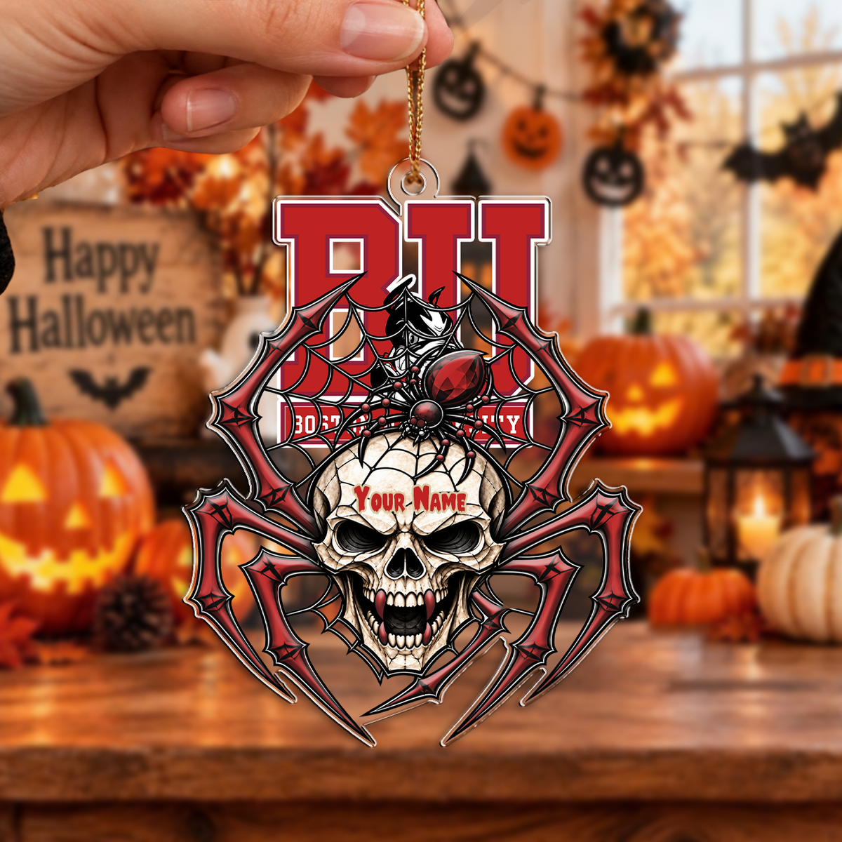 FAN FAVORITE - NEW CUSTOMIZED NCAA MFF05 BUT BOSTON UNIVERSITY TERRIERS HALLOWEEN ACRYLIC ORNAMENT