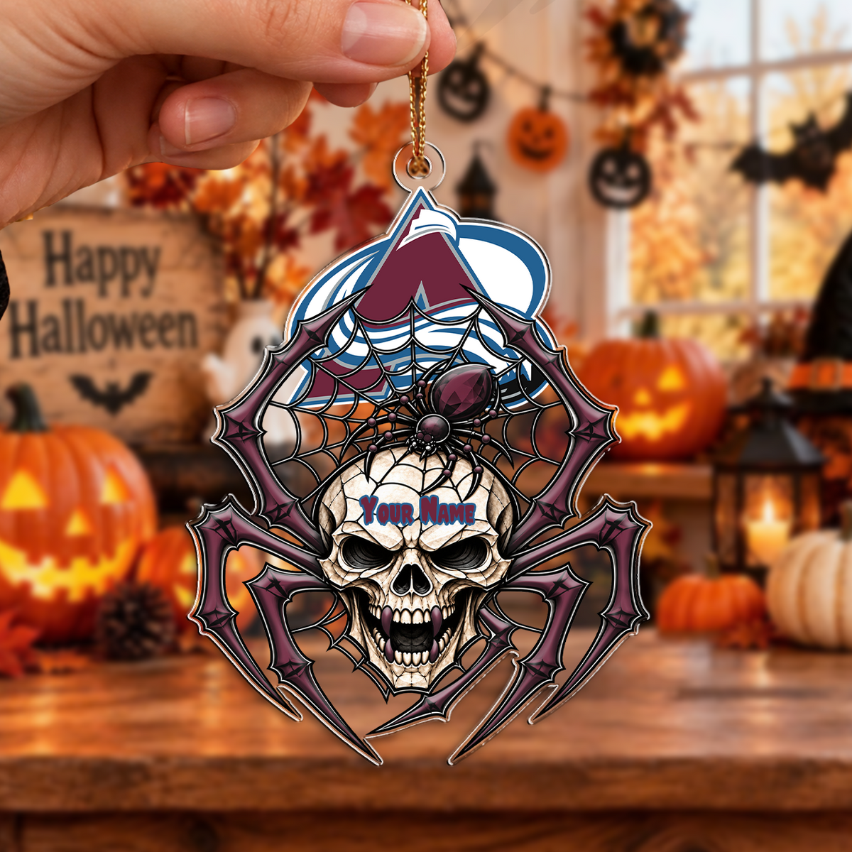 LIMITED EDITION - NEW CUSTOMIZED NHL05 CAL COLORADO AVALANCHE HALLOWEEN ACRYLIC ORNAMENT