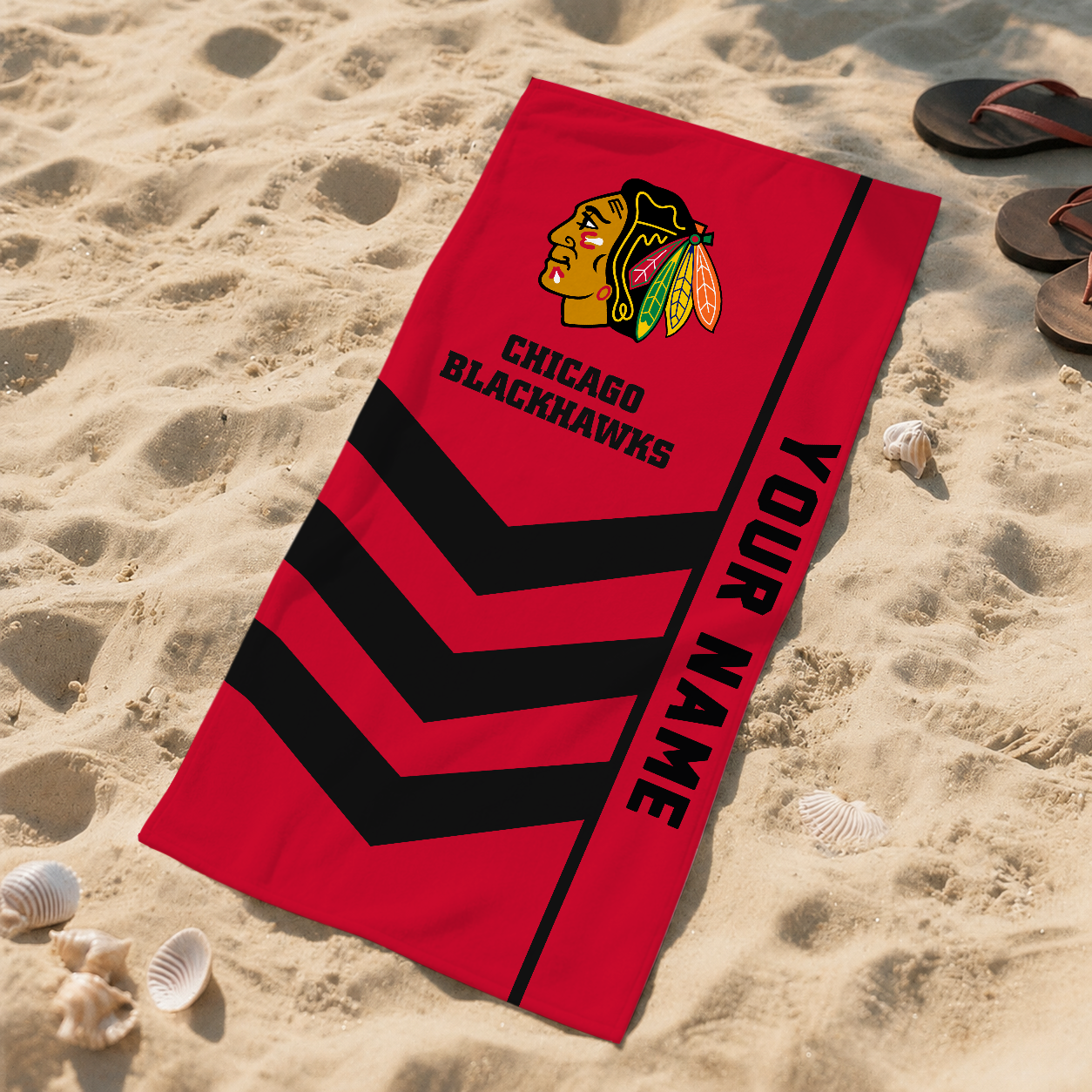 VIRAL EDITION - NEW CUSTOMIZED NHL08 CBH CHICAGO BLACKHAWKS BEACH TOWEL