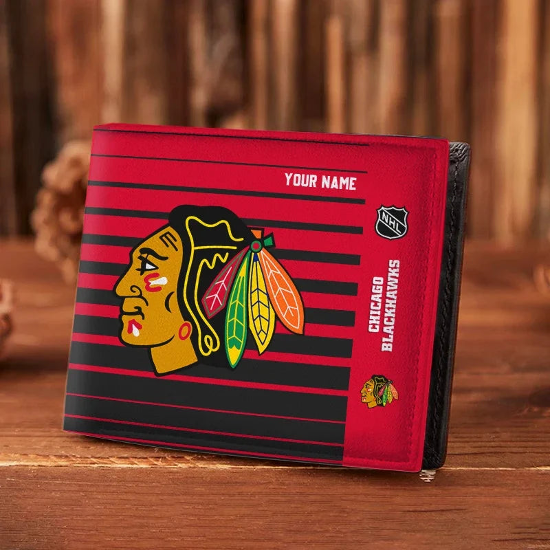 LIMITED EDITION - NEW CUSTOMIZED NHL08 CBH CHICAGO BLACKHAWKS LEATHER WALLET
