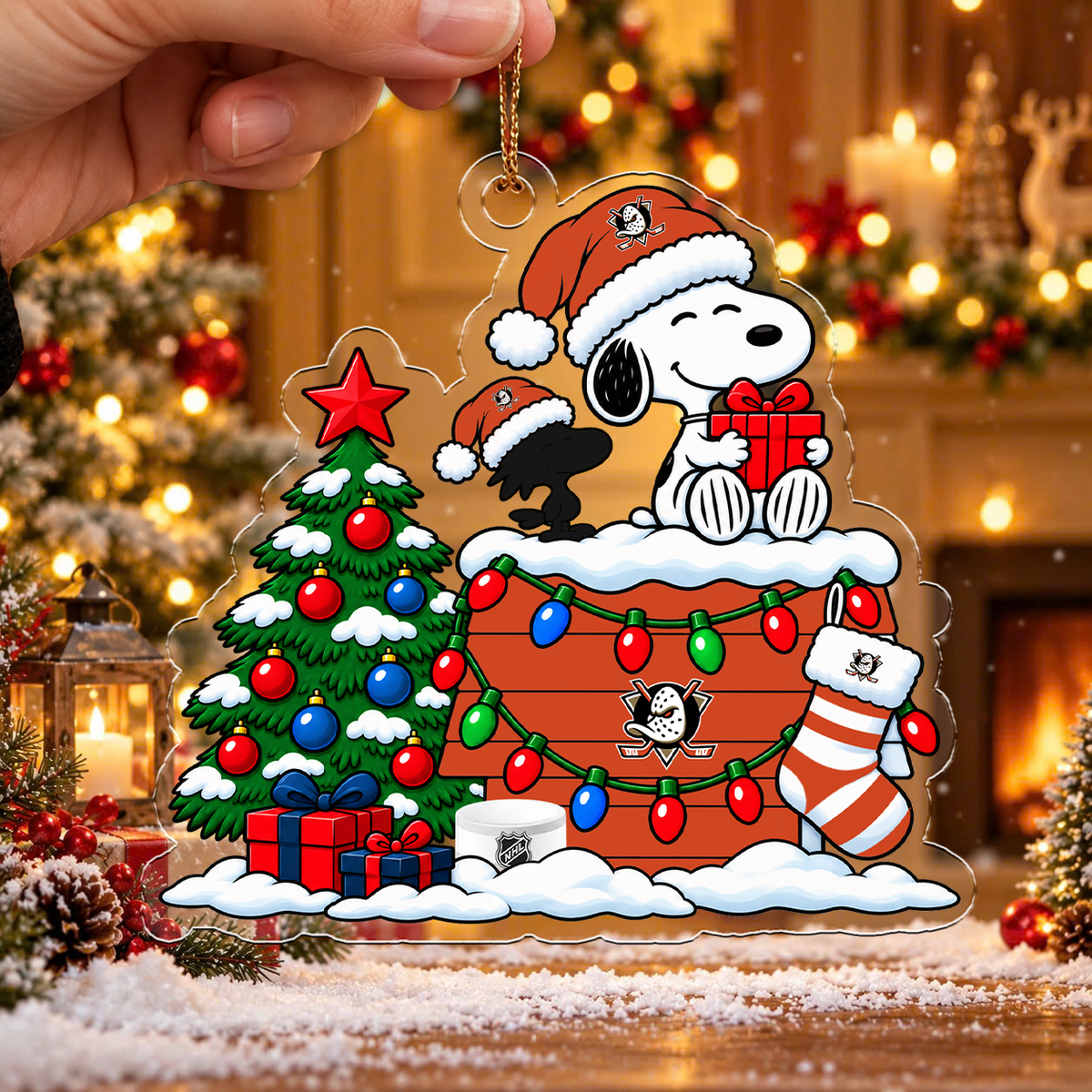 LIMITED DROP - NEW CUSTOMIZED NHL09 AHD ANAHEIM DUCKS CHRISTMAS ACRYLIC ORNAMENT