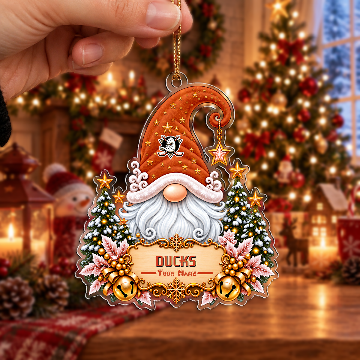 EXCLUSIVE EDITION - NEW CUSTOMIZED NHL09 AHD ANAHEIM DUCKS CHRISTMAS ACRYLIC ORNAMENT