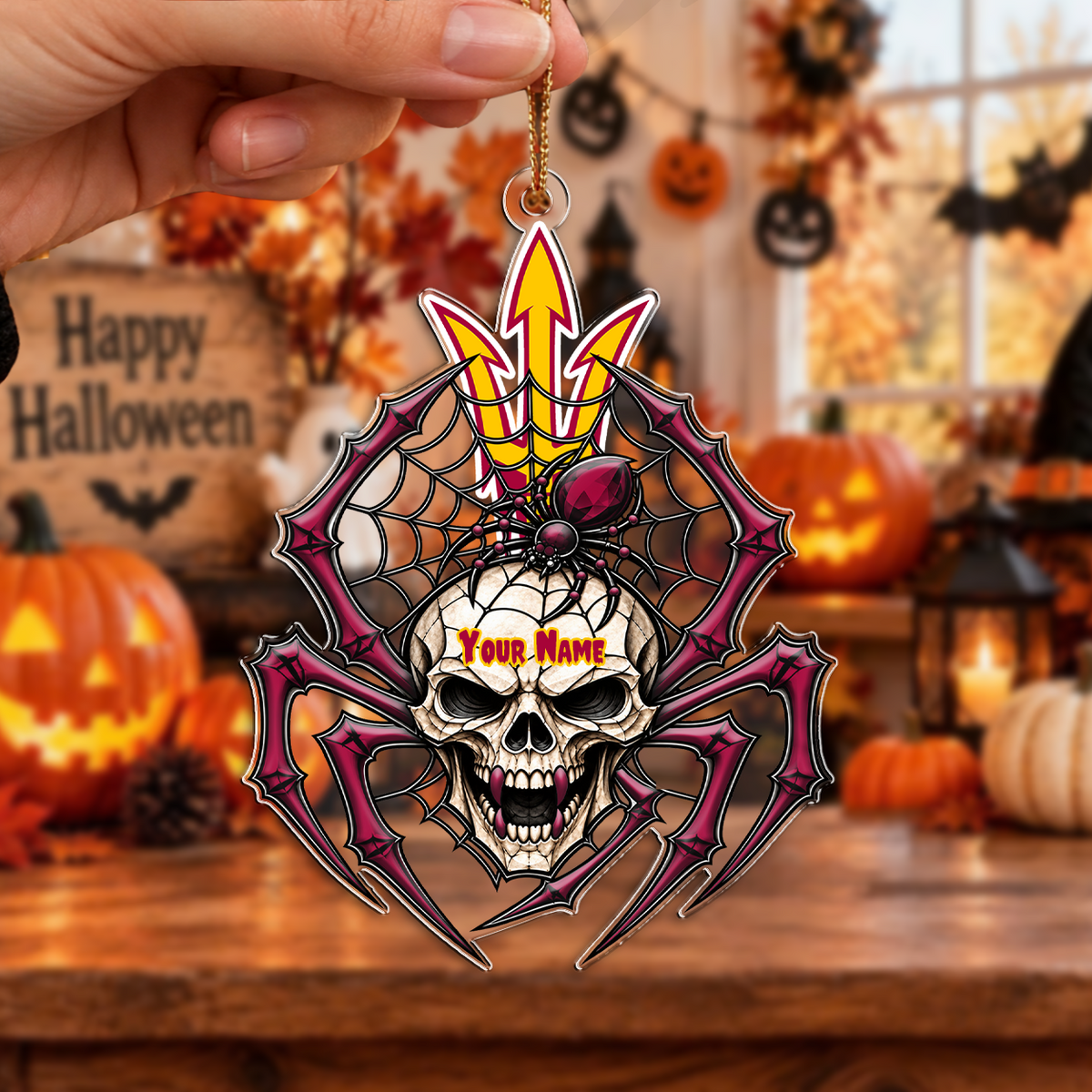 FAN FAVORITE - NEW CUSTOMIZED NCAA MFF11 ASS ARIZONA STATE SUN DEVILS HALLOWEEN ACRYLIC ORNAMENT