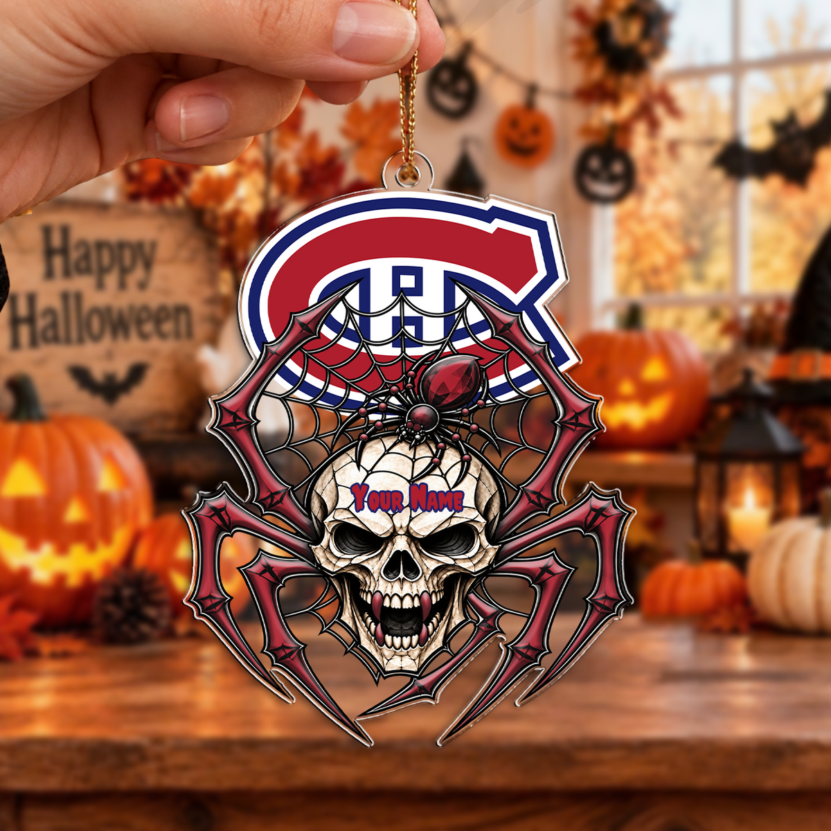 LIMITED EDITION - NEW CUSTOMIZED NHL11 MCD MONTREAL CANADIENS HALLOWEEN ACRYLIC ORNAMENT