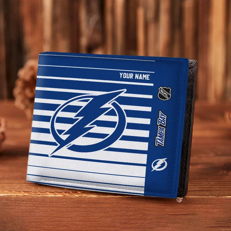 LIMITED EDITION - NEW CUSTOMIZED NHL12 TPL TAMPA BAY LIGHTNING LEATHER WALLET