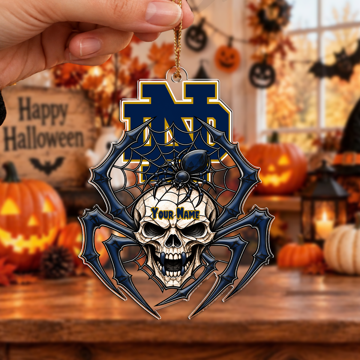 FAN FAVORITE - NEW CUSTOMIZED NCAA MFF12 NFI NOTRE DAME FIGHTING IRISH HALLOWEEN ACRYLIC ORNAMENT