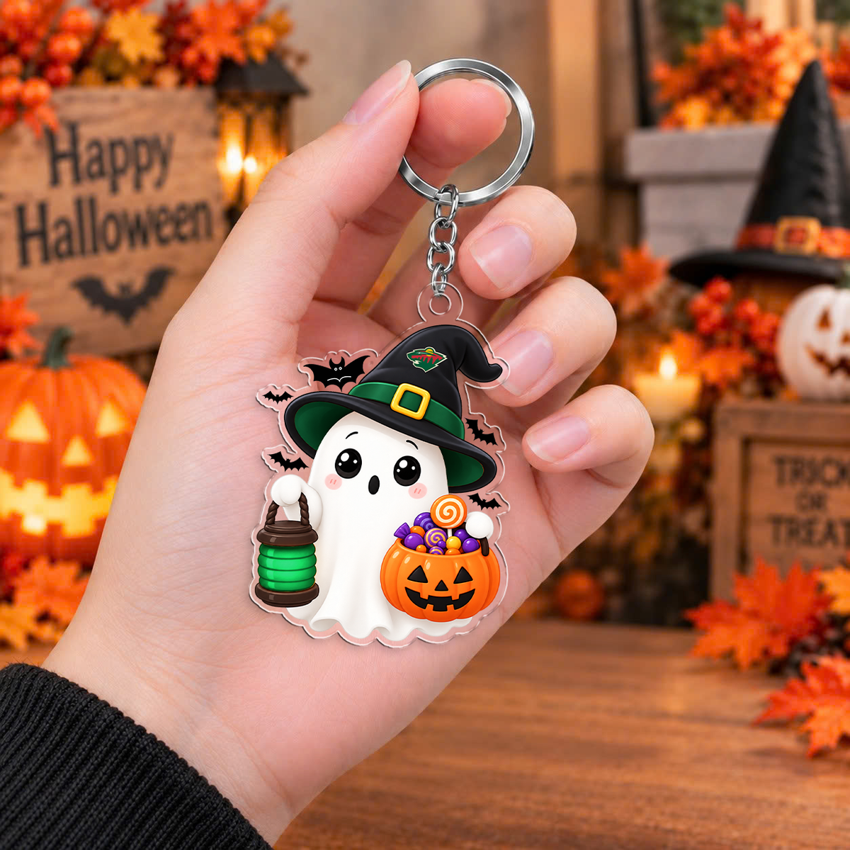 FINAL SALE - NEW CUSTOMIZED NHL13 MNW MINNESOTA WILD ACRYLIC KEYCHAIN
