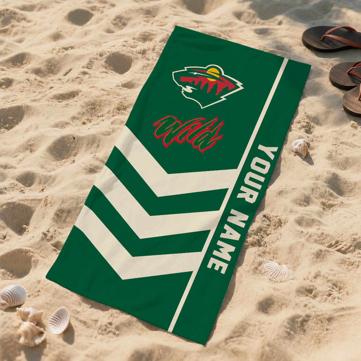 VIRAL EDITION - NEW CUSTOMIZED NHL13 MNW MINNESOTA WILD BEACH TOWEL