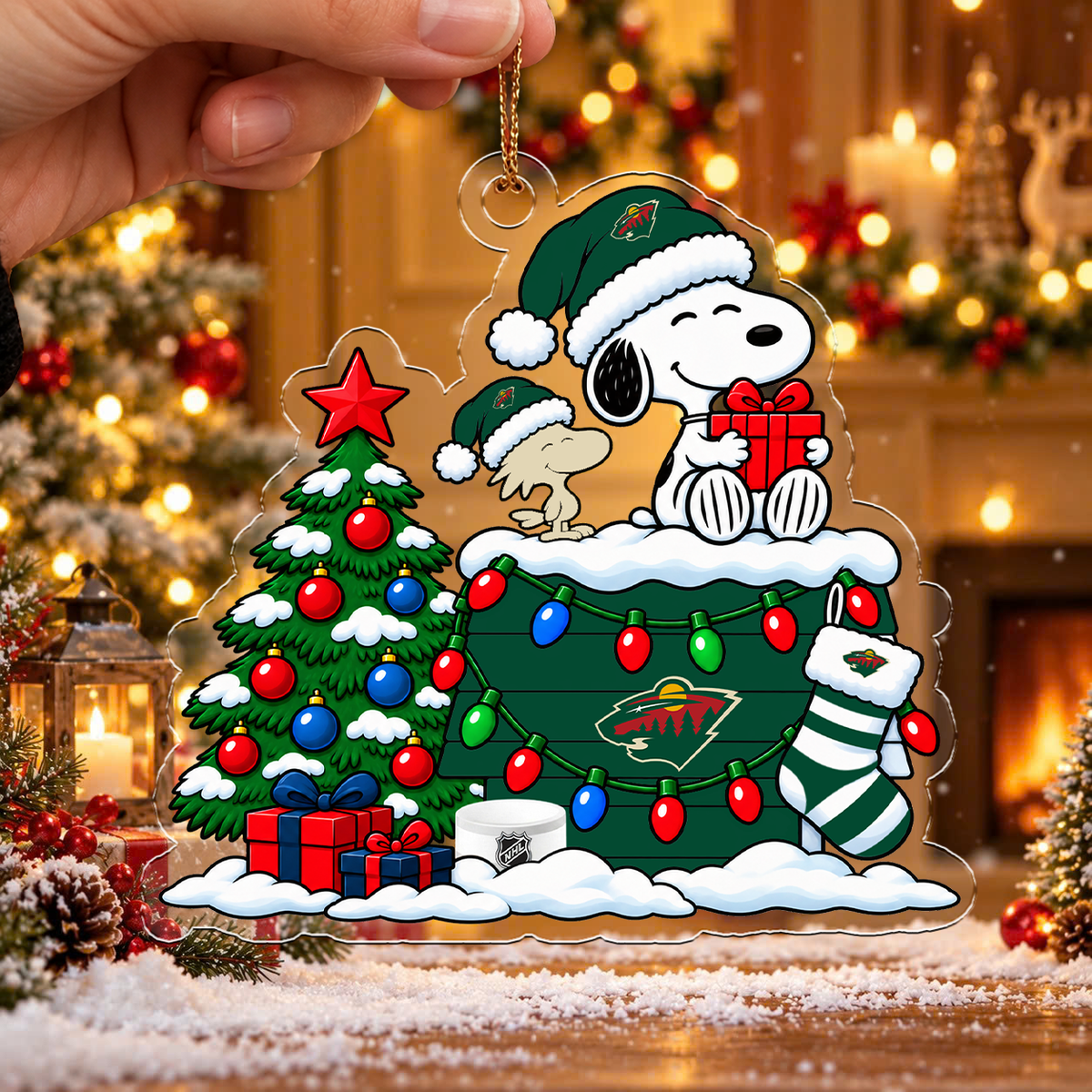 LIMITED DROP - NEW CUSTOMIZED NHL13 MNW MINNESOTA WILD CHRISTMAS ACRYLIC ORNAMENT