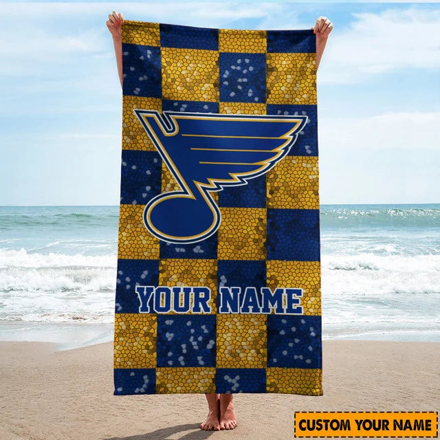 LIMITED EDITION - NEW CUSTOMIZED NHL14 SLB ST. LOUIS BLUES BEACH TOWEL FOR FAN