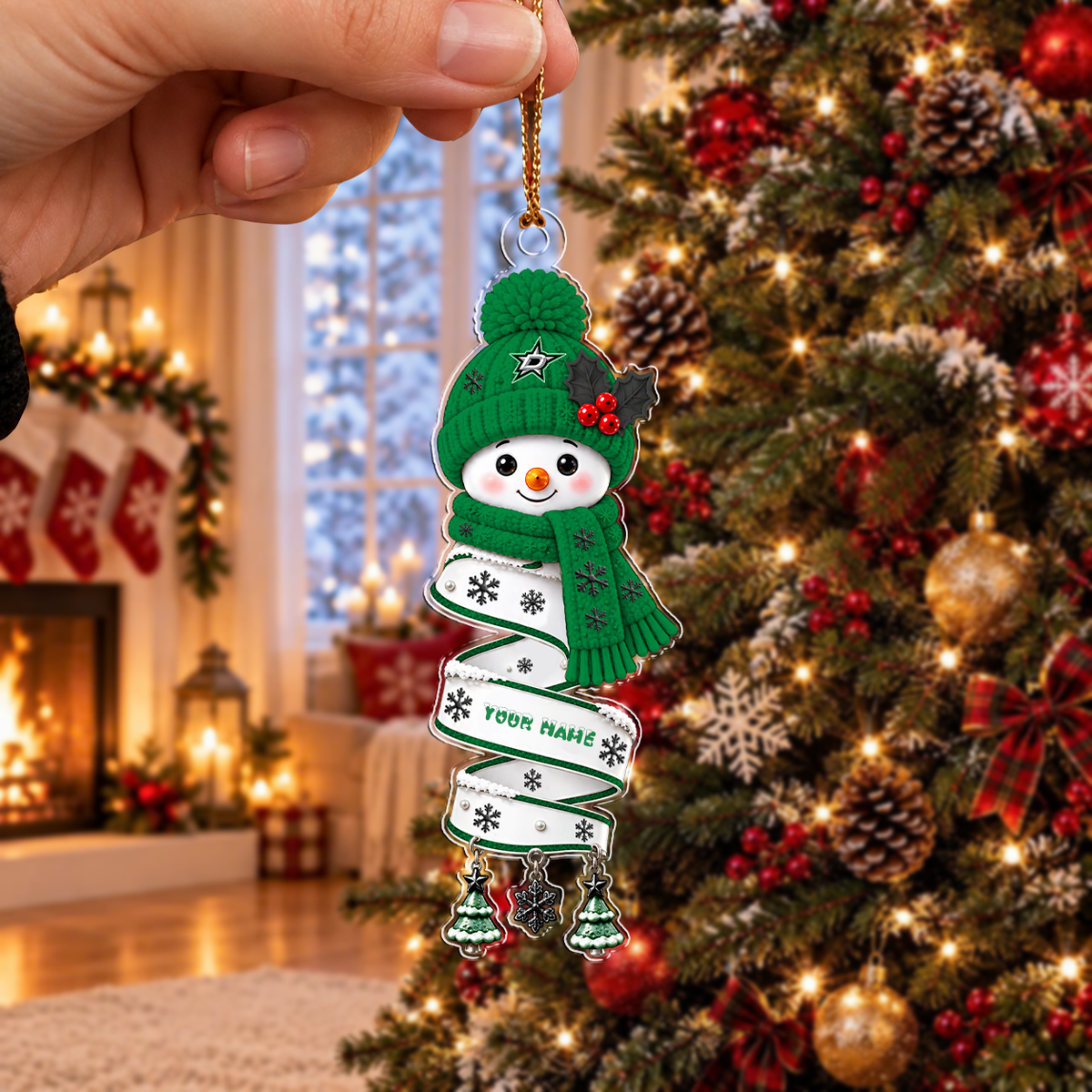 SPECIAL EDITION - NEW CUSTOMIZED NHL15 DLS DALLAS STARS CHRISTMAS ACRYLIC ORNAMENT