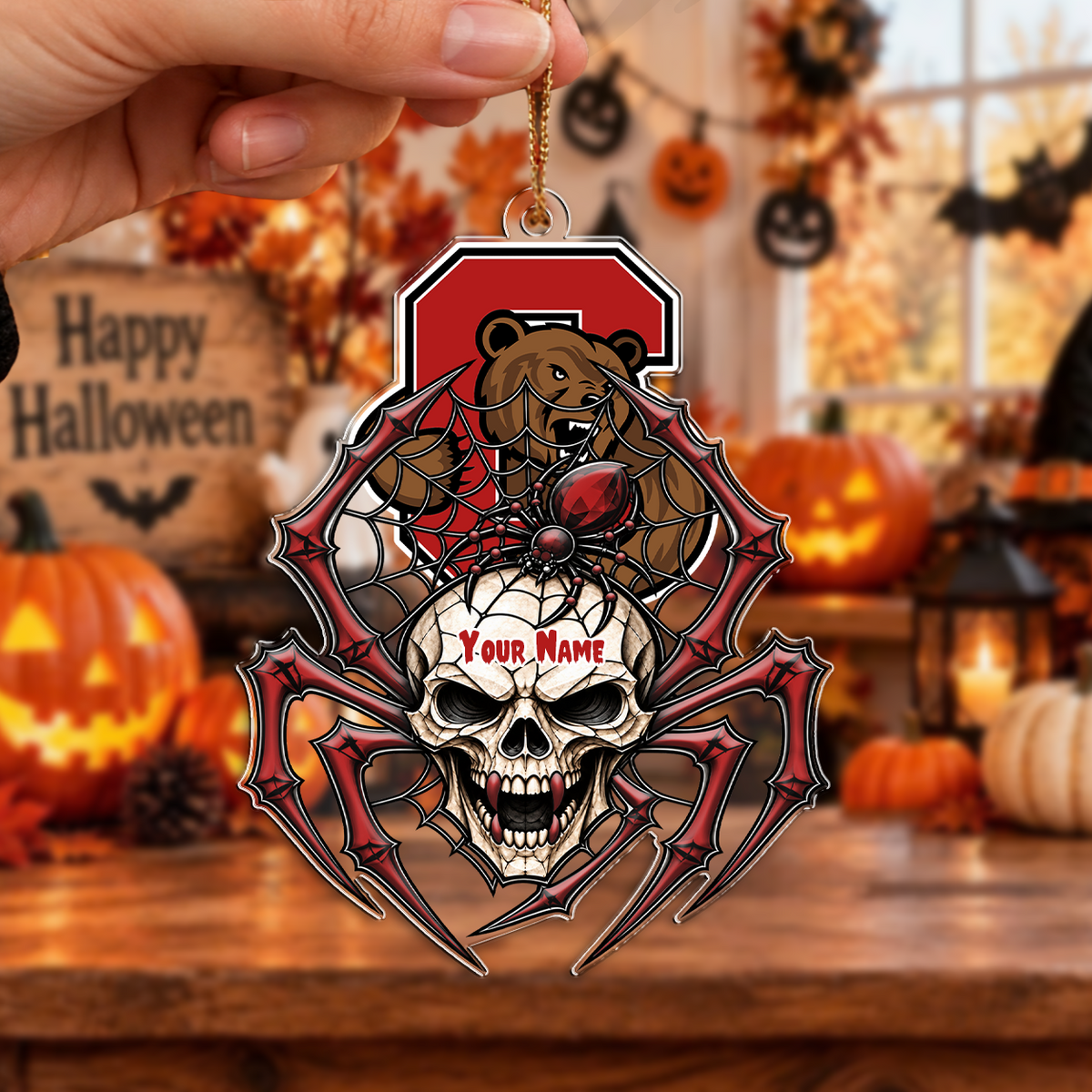 FAN FAVORITE - NEW CUSTOMIZED NCAA MFF16 CBR CORNELL BIG RED HALLOWEEN ACRYLIC ORNAMENT