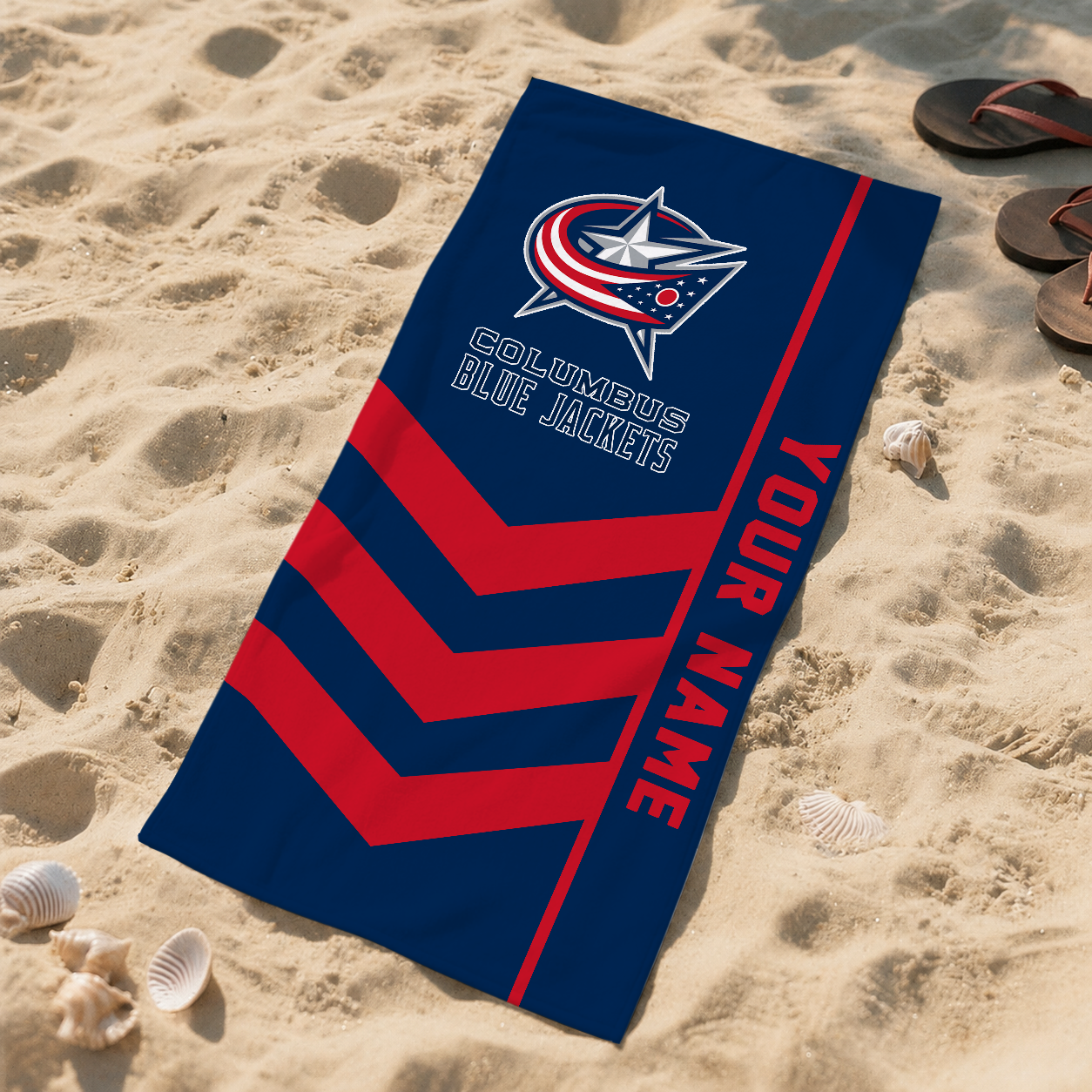 VIRAL EDITION - NEW CUSTOMIZED NHL18 CBJ COLUMBUS BLUE JACKETS BEACH TOWEL