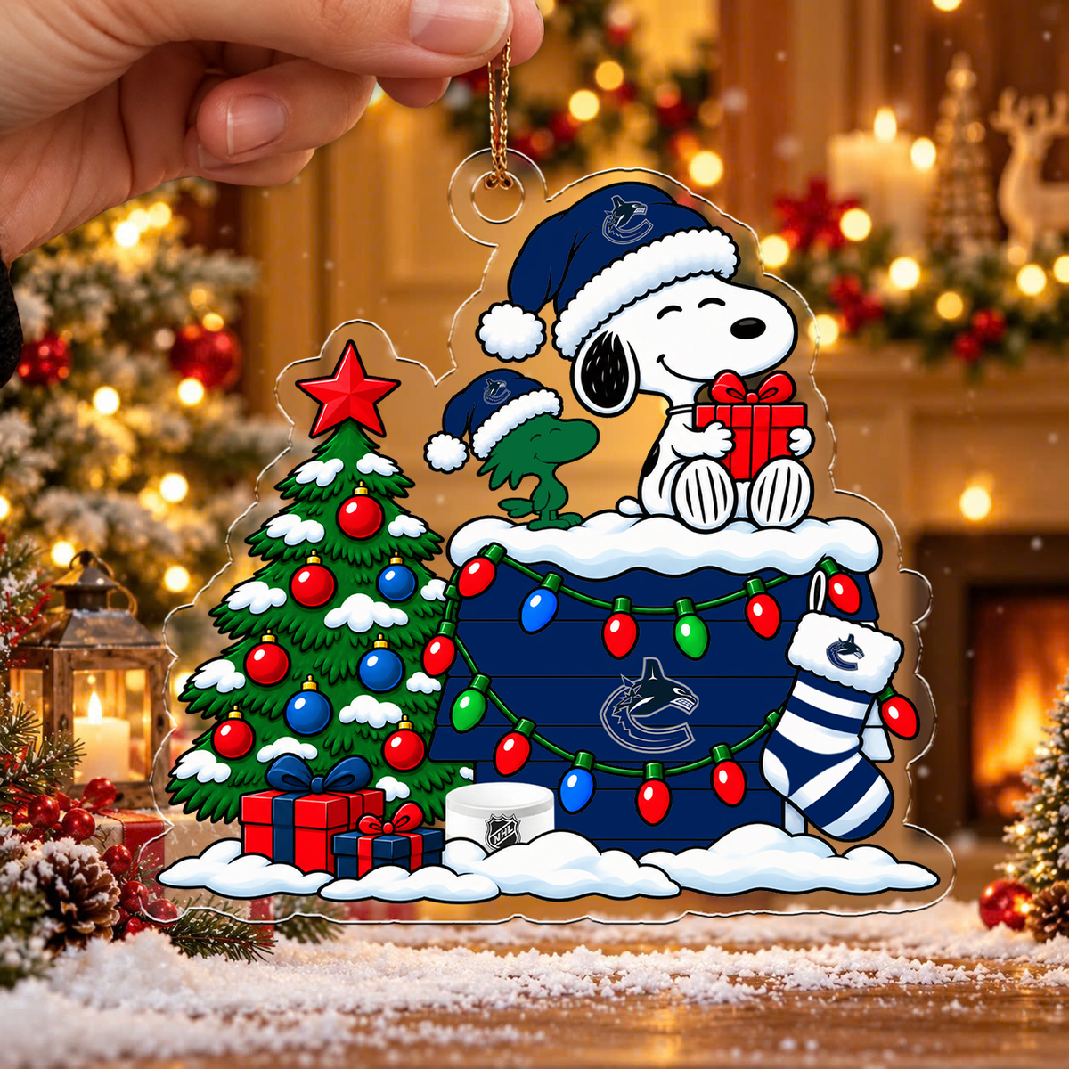 LIMITED DROP - NEW CUSTOMIZED NHL19 VCC VANCOUVER CANUCKS CHRISTMAS ACRYLIC ORNAMENT