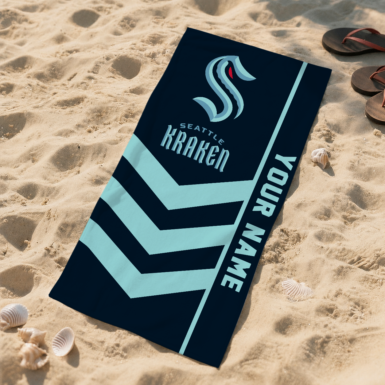 VIRAL EDITION - NEW CUSTOMIZED NHL20 STK SEATTLE KRAKEN BEACH TOWEL