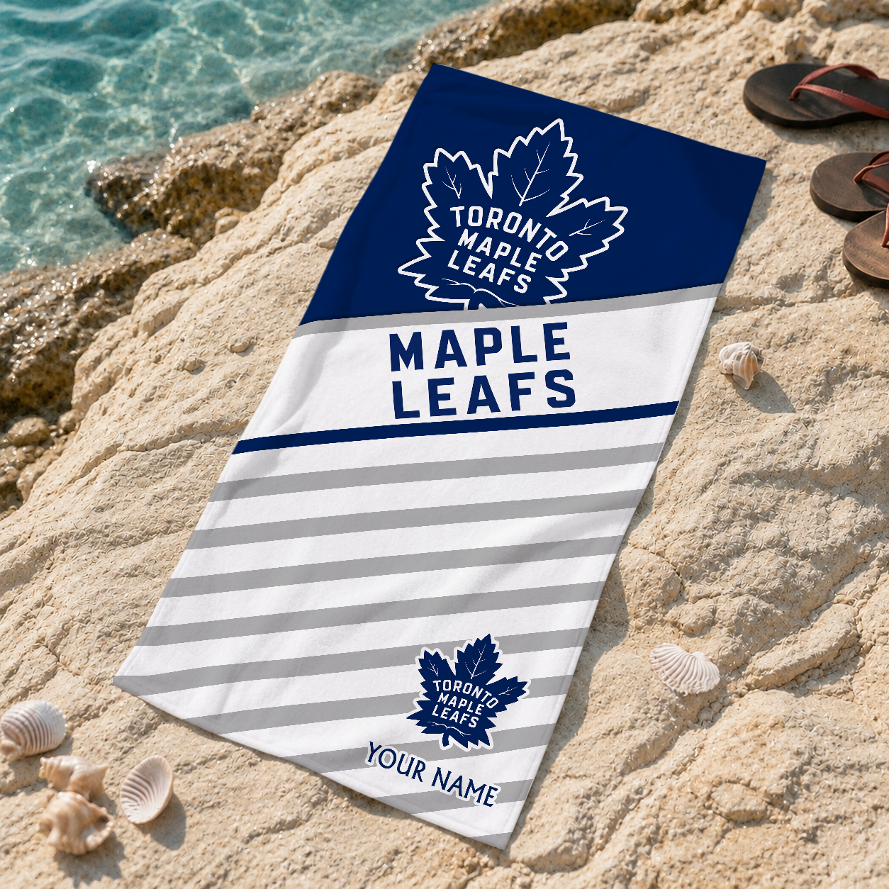 FINAL SALE - NEW CUSTOMIZED NHL23 TML TORONTO MAPLE LEAFS BEACH TOWEL