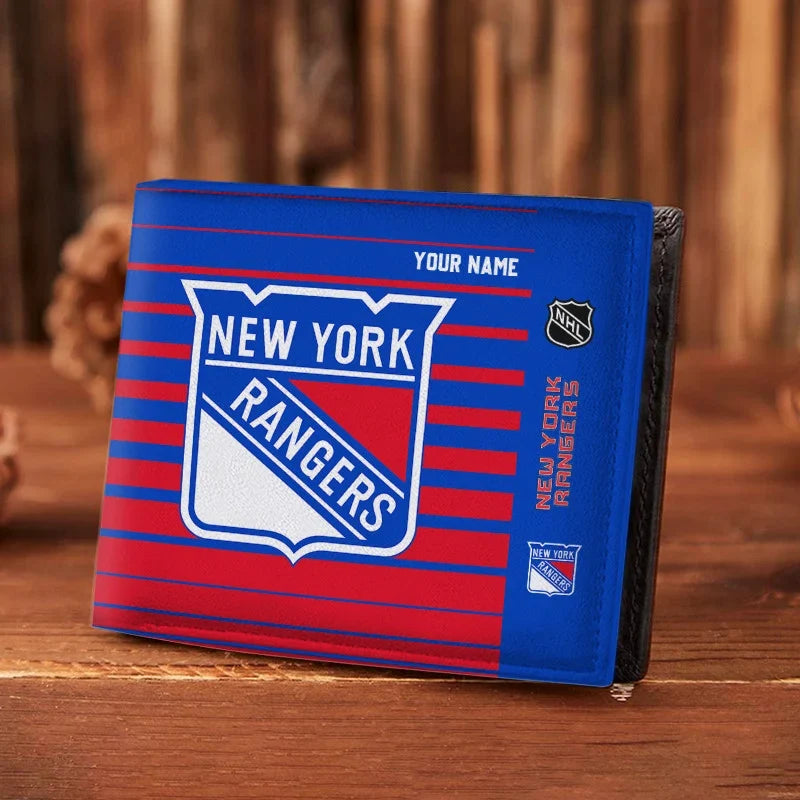 LIMITED EDITION - NEW CUSTOMIZED NHL24 NYR NEW YORK RANGERS LEATHER WALLET