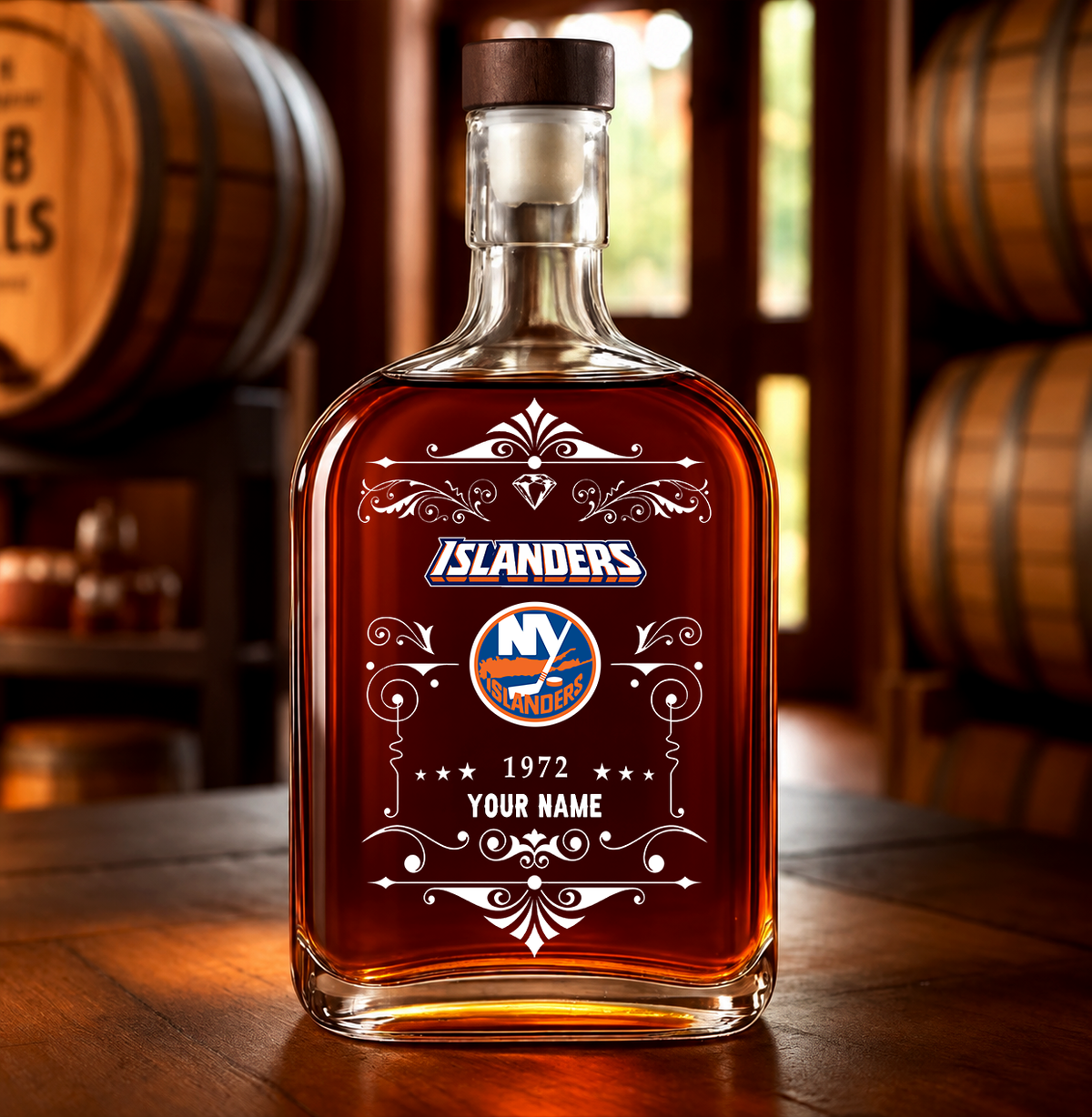 VIRAL EDITION - NEW CUSTOMIZED NHL25 NYI NEW YORK ISLANDERS LUXURY WHISKEY BOTTLE 450ML