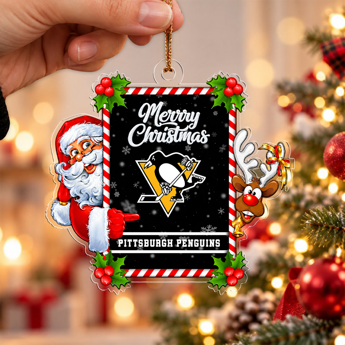 FLASH SALE - NEW CUSTOMIZED NHL26 PBP PITTSBURGH PENGUINS CHRISTMAS ACRYLIC ORNAMENT