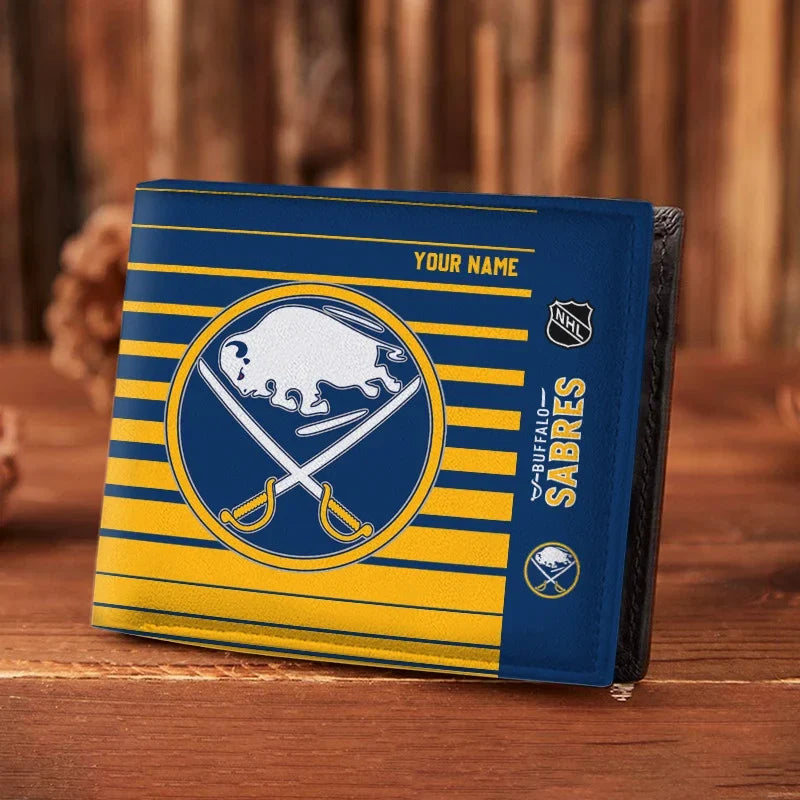 LIMITED EDITION - NEW CUSTOMIZED NHL28 BFS BUFFALO SABRES LEATHER WALLET