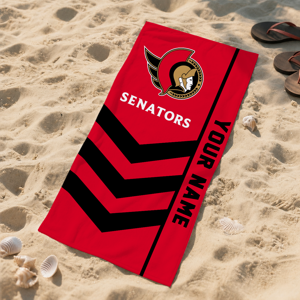 VIRAL EDITION - NEW CUSTOMIZED NHL29 OSN OTTAWA SENATORS BEACH TOWEL