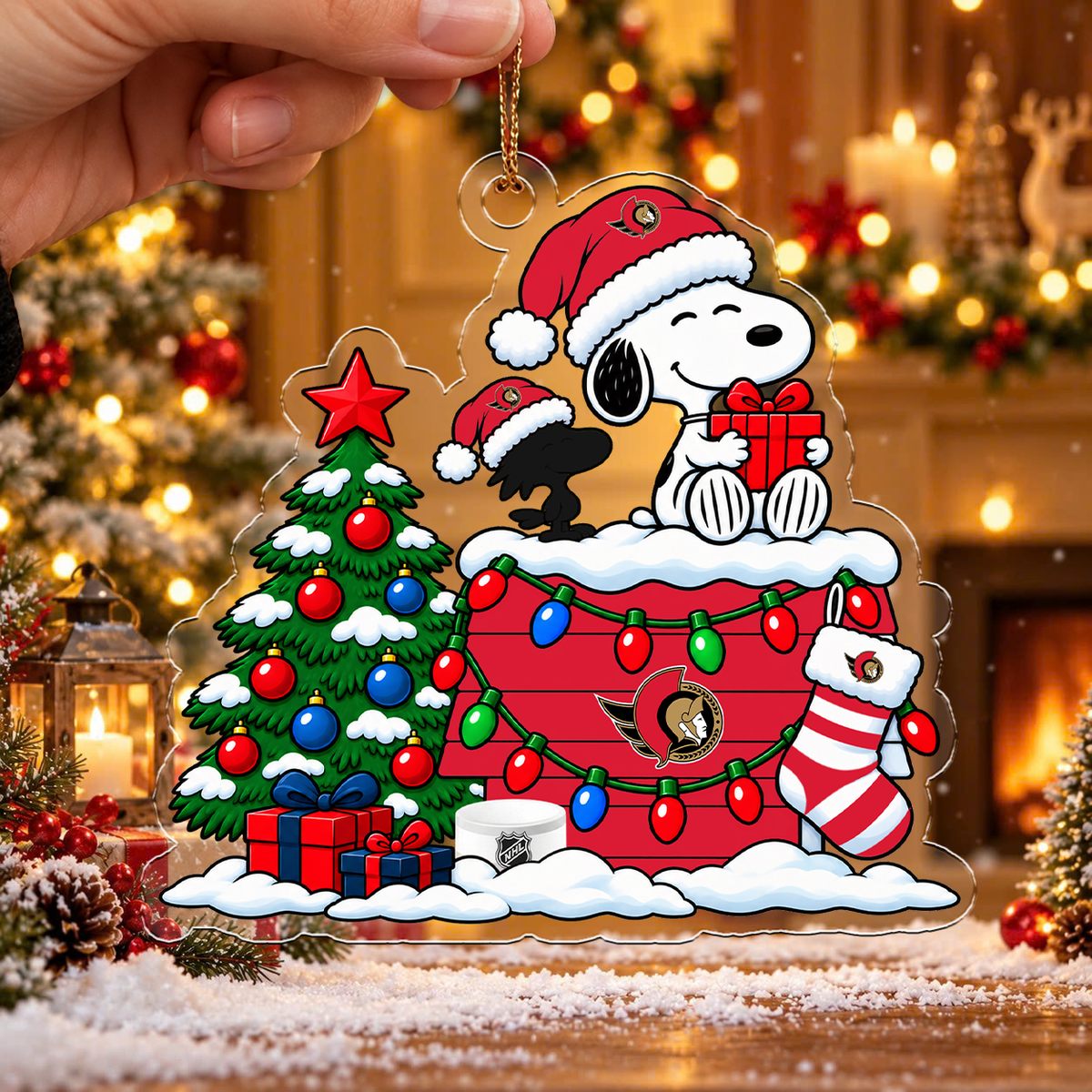 LIMITED DROP - NEW CUSTOMIZED NHL29 OSN OTTAWA SENATORS CHRISTMAS ACRYLIC ORNAMENT