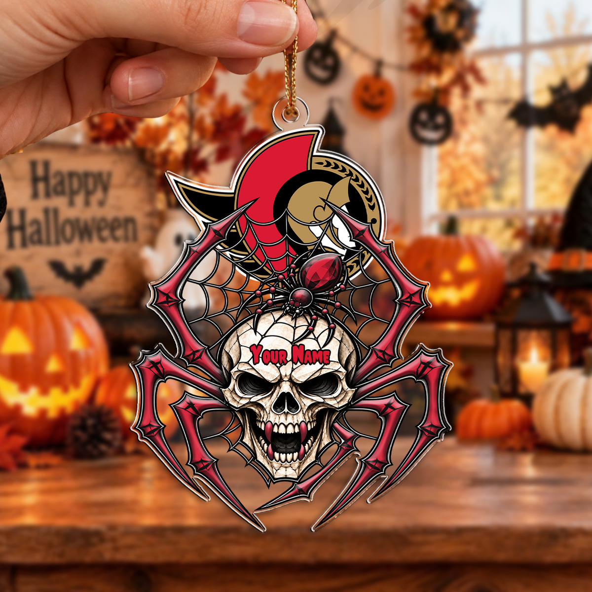 LIMITED EDITION - NEW CUSTOMIZED NHL29 OSN OTTAWA SENATORS HALLOWEEN ACRYLIC ORNAMENT