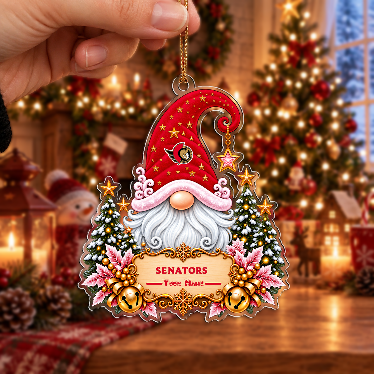 EXCLUSIVE EDITION - NEW CUSTOMIZED NHL29 OSN OTTAWA SENATORS CHRISTMAS ACRYLIC ORNAMENT