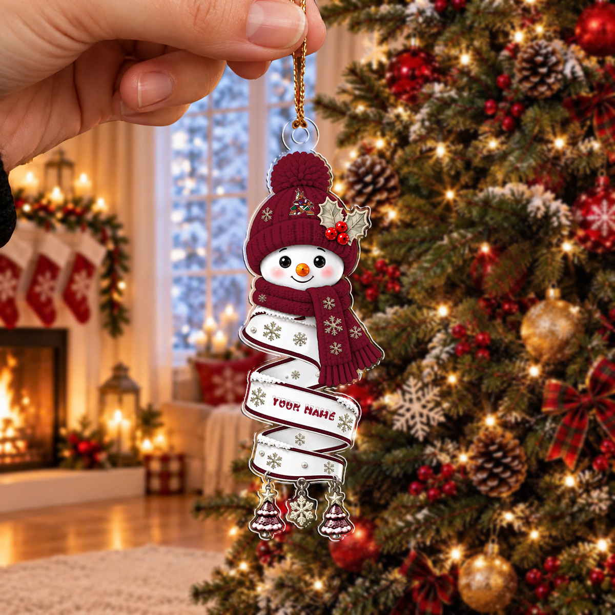 SPECIAL EDITION - NEW CUSTOMIZED NHL30 AZC ARIZONA COYOTES CHRISTMAS ACRYLIC ORNAMENT