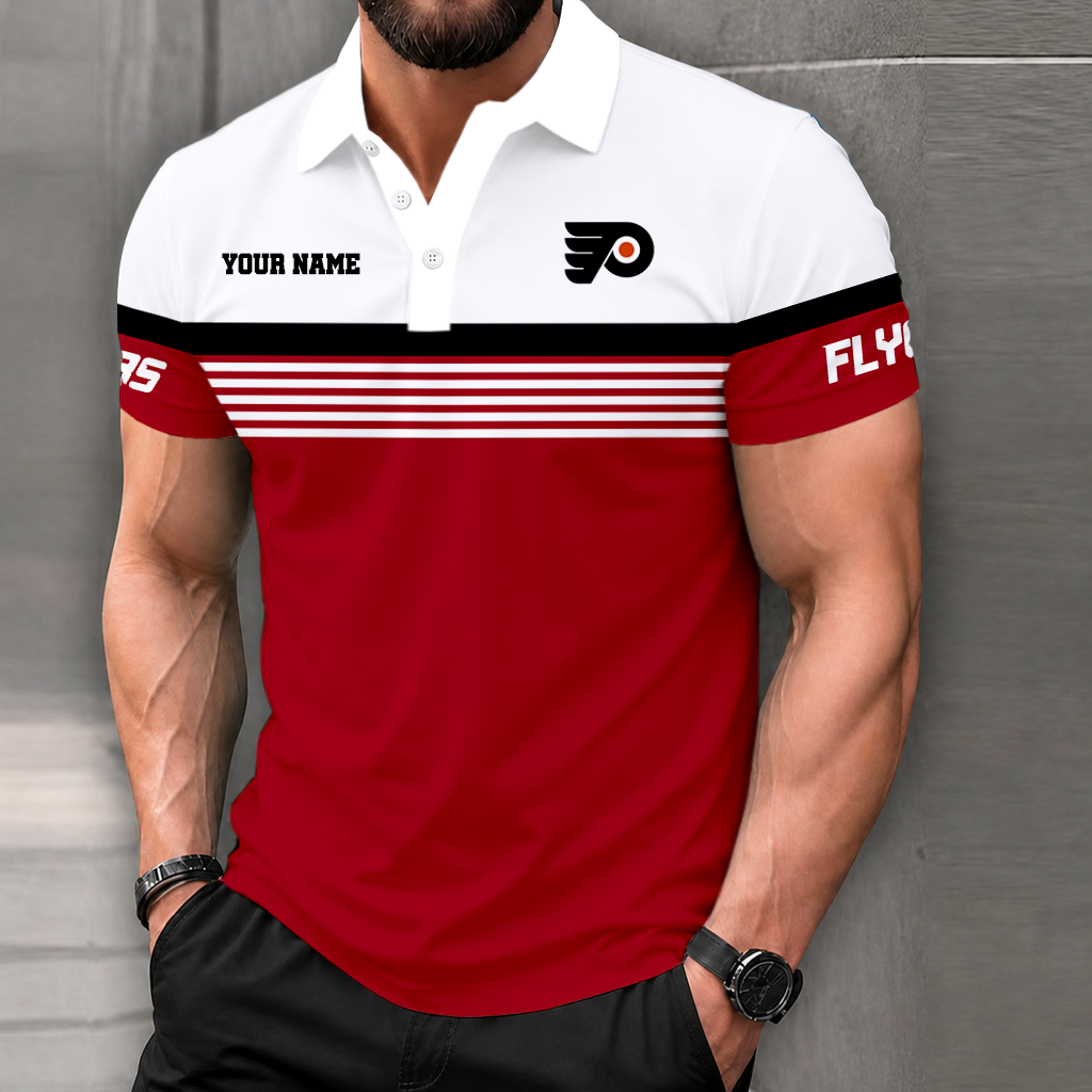 LIMITED EDITION - NEW CUSTOMIZED NHL27 PPF PHILADELPHIA FLYERS POLO SHIRT