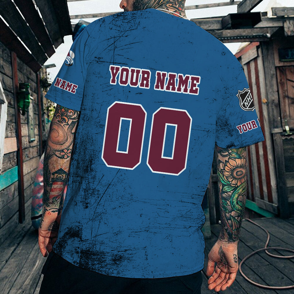 LIMITED EDITION - NEW CUSTOMIZED NHL05 CAL COLORADO AVALANCHE T-SHIRT FOR FANS