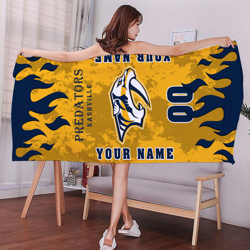 LIMITED EDITION - NEW CUSTOMIZED NHL31 NVP NASHVILLE PREDATORS BATH & BEACH TOWEL