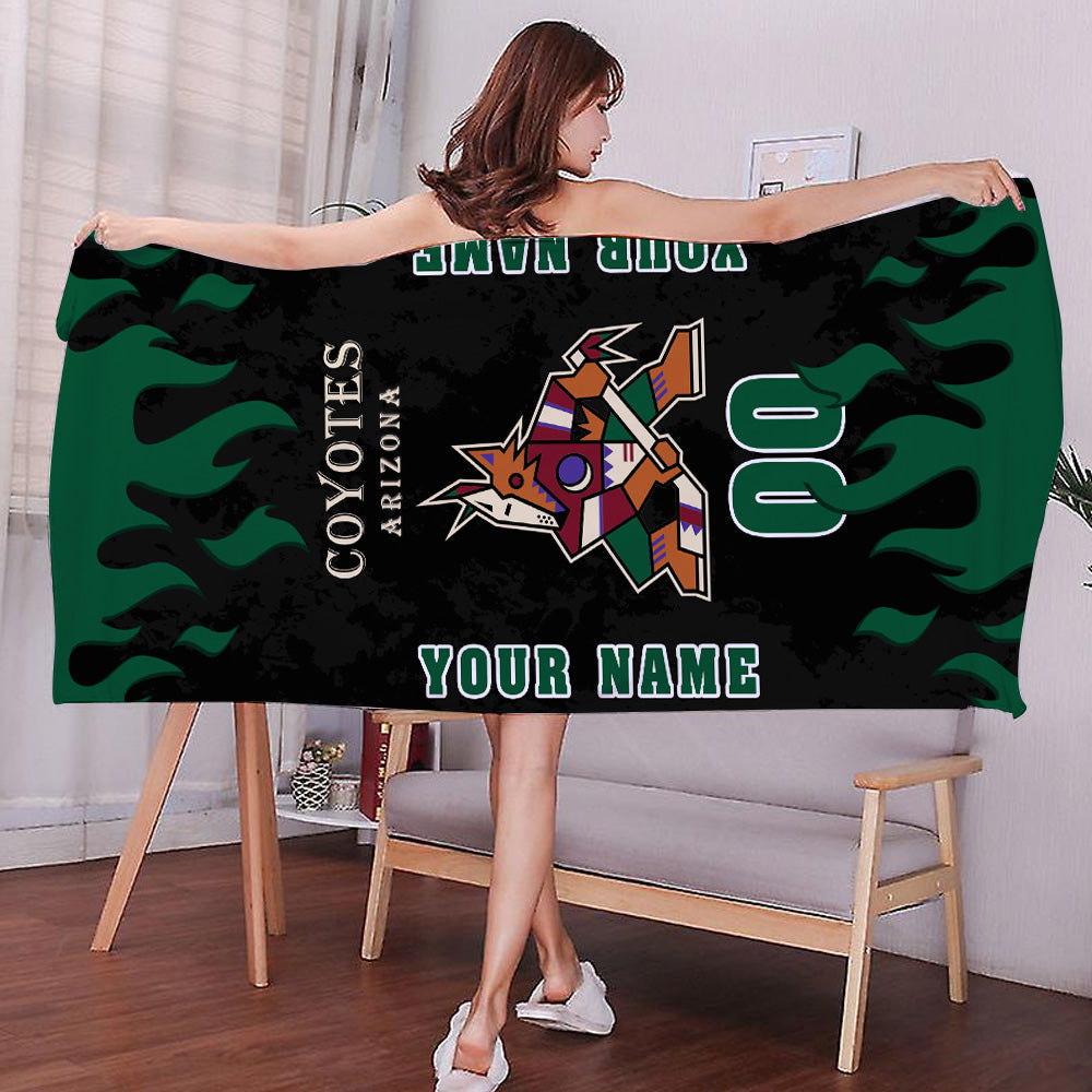LIMITED EDITION - NEW CUSTOMIZED NHL30 AZC ARIZONA COYOTES BATH & BEACH TOWEL