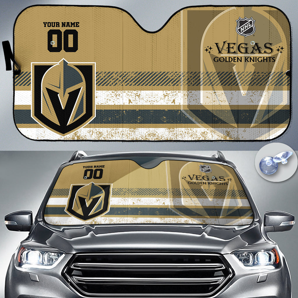 LIMITED EDITION - NEW CUSTOMIZED NHL04 VGK VEGAS GOLDEN KNIGHTS AUTO WINDSHIELD SHADE