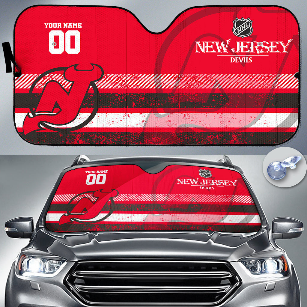 LIMITED EDITION - NEW CUSTOMIZED NHL06 NJD NEW JERSEY DEVILS AUTO WINDSHIELD SHADE