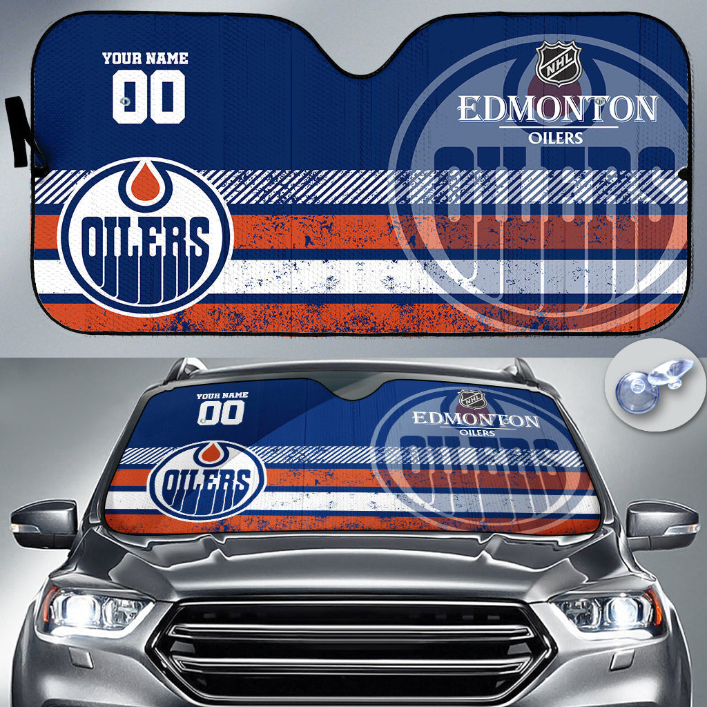 LIMITED EDITION - NEW CUSTOMIZED NHL03 EMO EDMONTON OILERS AUTO WINDSHIELD SHADE