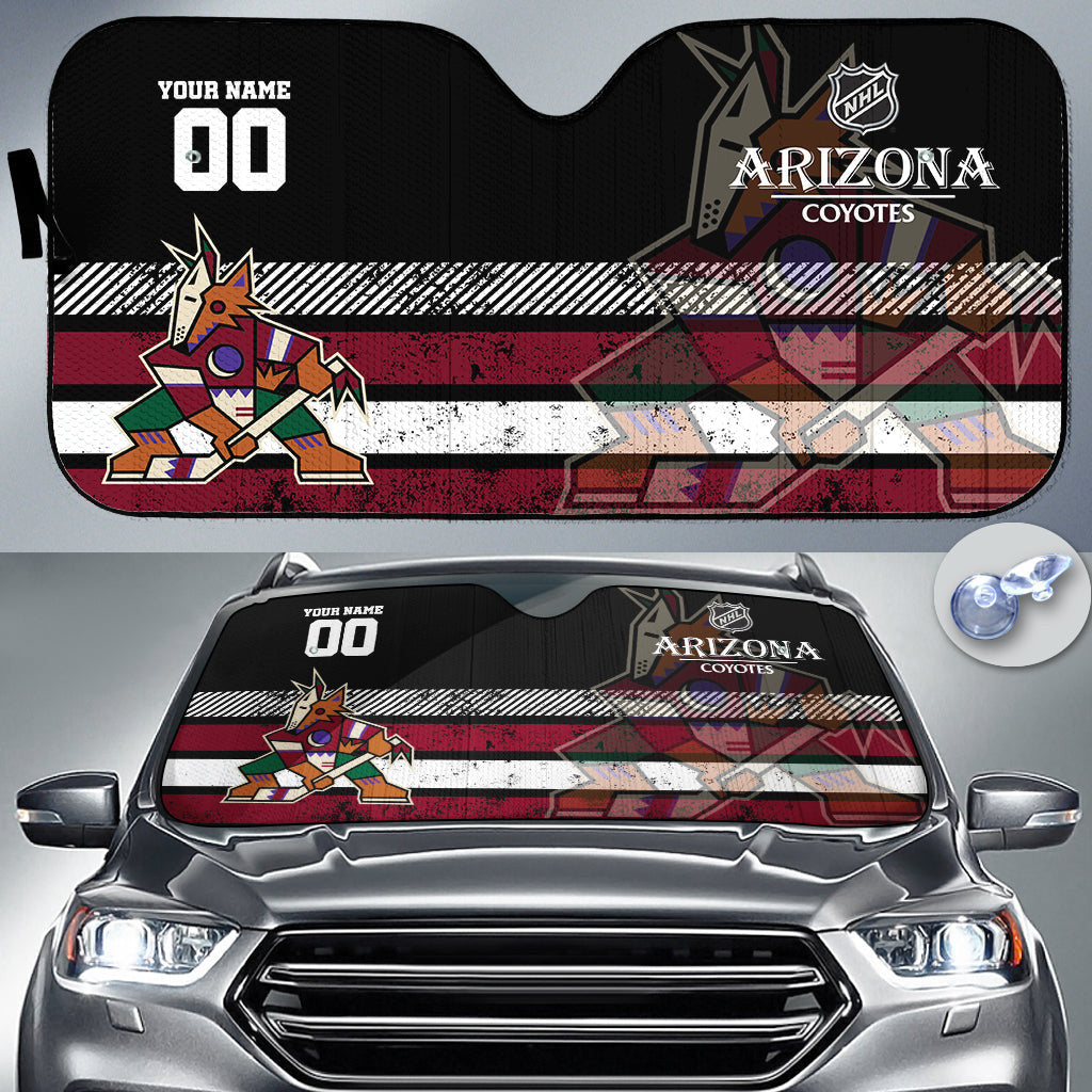 LIMITED EDITION - NEW CUSTOMIZED NHL30 AZC ARIZONA COYOTES AUTO WINDSHIELD SHADE