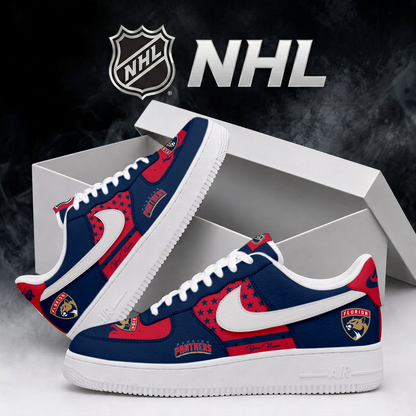 LIMITED EDITION - NEW CUSTOMIZED NHL01 FPT FLORIDA PANTHERS AF1 SHOES