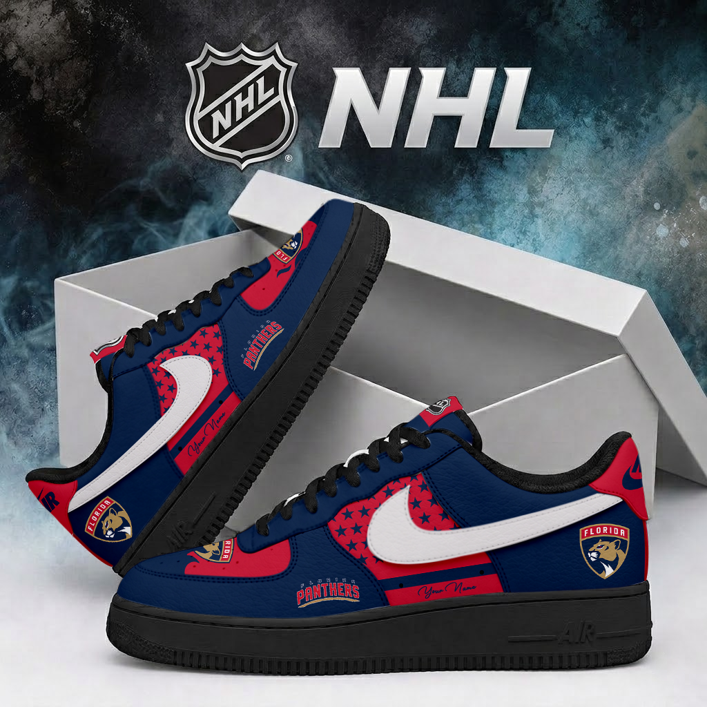 LIMITED EDITION - NEW CUSTOMIZED NHL01 FPT FLORIDA PANTHERS AF1 SHOES