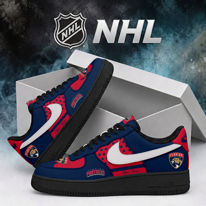 LIMITED EDITION - NEW CUSTOMIZED NHL01 FPT FLORIDA PANTHERS AF1 SHOES