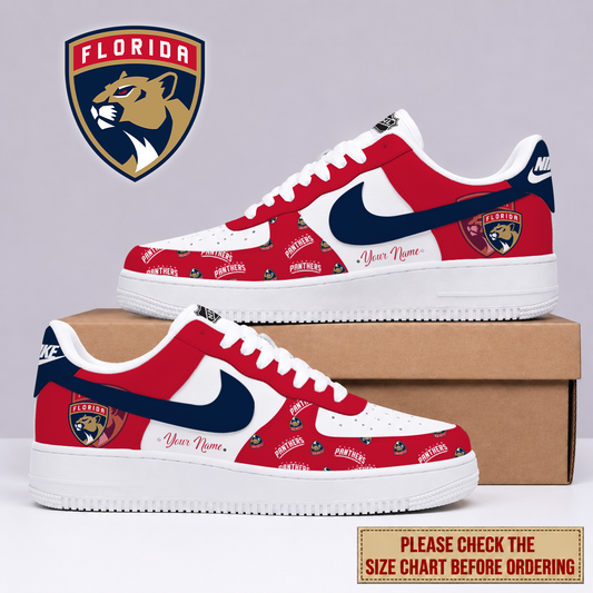 FINAL SALE - NEW CUSTOMIZED NHL01 FPT FLORIDA PANTHERS AF1 SHOES
