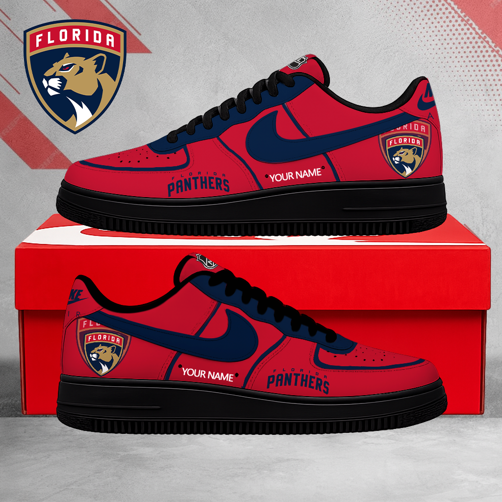 FLASH SALE - NEW CUSTOMIZED NHL01 FPT FLORIDA PANTHERS AF1 SHOES