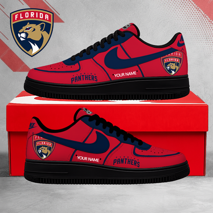 FLASH SALE - NEW CUSTOMIZED NHL01 FPT FLORIDA PANTHERS AF1 SHOES